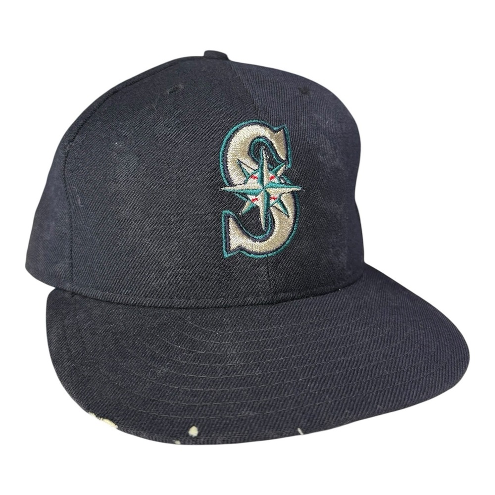 Vintage 90s Seattle Mariners New Era 5950 Diamond Collection Hat Size 7 USA
